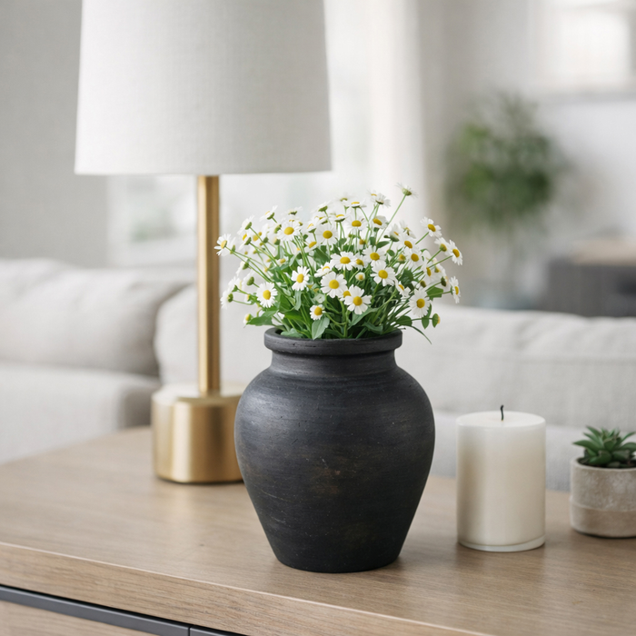 6.25” Terracotta Bud Vase – Black 