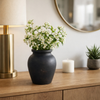 6.25” Terracotta Bud Vase – Black  | Vase à fleurs de 6,25 po en terre cuite - noir