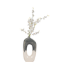 16” Ceramic Open Cut Out Vase – Ivory and Blue  | Vase de 16 po en céramique à découpe ouverte - ivoire et bleu