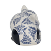 4” Ceramic Sleeping Chinoiserie Cat – Blue  | Chat endormi de 4 po en céramique de style chinoiserie - bleu