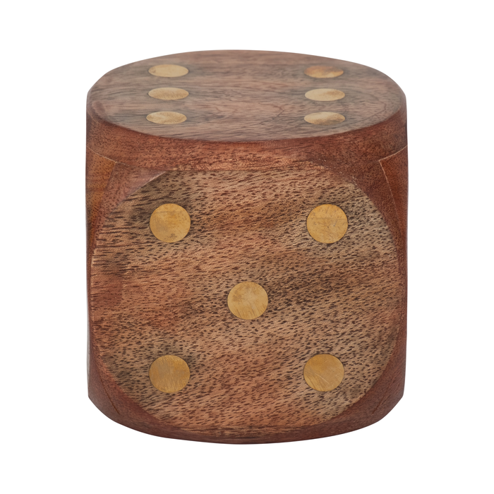 4” Antique Wood Dice – Brown