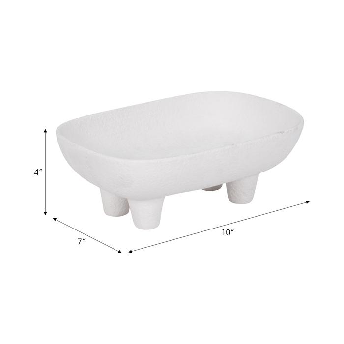 10” Ceramic Rounded Rectangle Bowl– White 