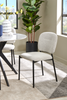 Luka Dining Chair with Boucle Fabric, Metal - Beige  | Chaise de salle à manger Luka en tissu bouclé et en métal - beige