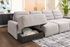 Shaquille O’Neal Home Prestige 4-Piece Sectional with Power Sliding and Storage Chaise – Grey | Sofa sectionnel Prestige de Shaquille O’Neal Home 4 pièces avec coulissement électrique et fauteuil long de rangement - gris