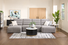 Shaquille O’Neal Home Prestige 4-Piece Sectional with Power Sliding and Storage Chaise – Grey | Sofa sectionnel Prestige de Shaquille O’Neal Home 4 pièces avec coulissement électrique et fauteuil long de rangement - gris