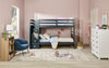 Quinn Bunk Bed with Built-in Staircase Dresser & Guard Rail for Kids, Blue - Twin/Twin | Lits superposés Quinn pour enfants avec commode escalier intégrée et garde-corps, bleus - simple et simple