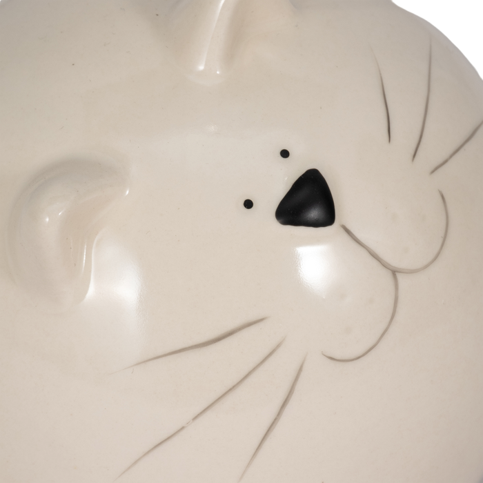 5” Ceramic Cat Orb Decoration – White