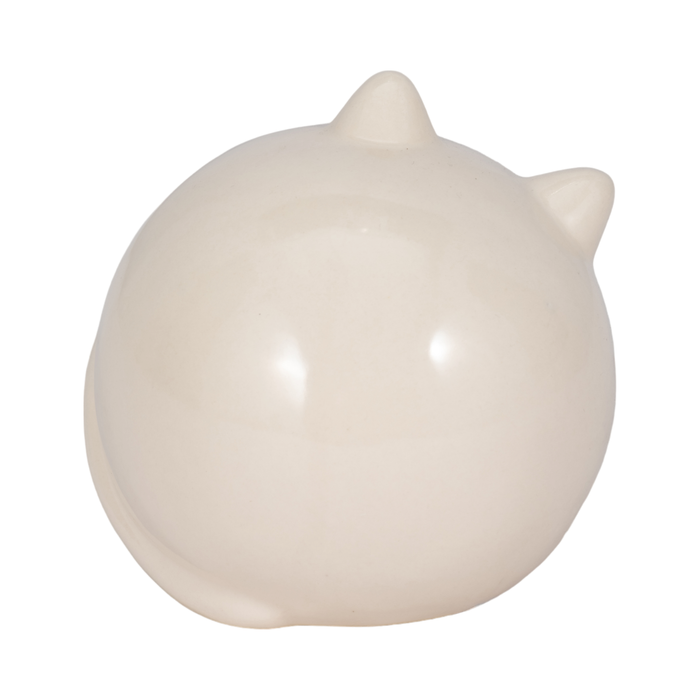 5” Ceramic Cat Orb Decoration – White