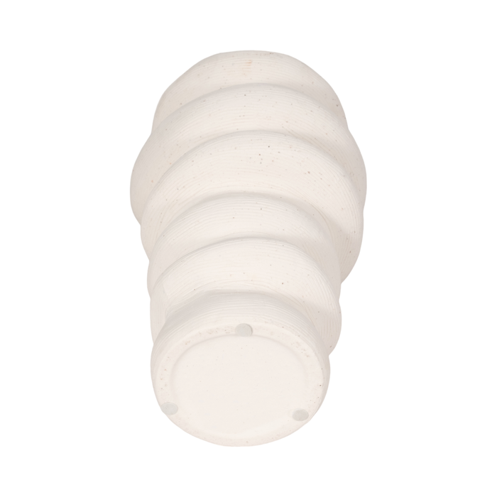 12” Ceramic Hand Scribed Cairn Vase – Ivory 