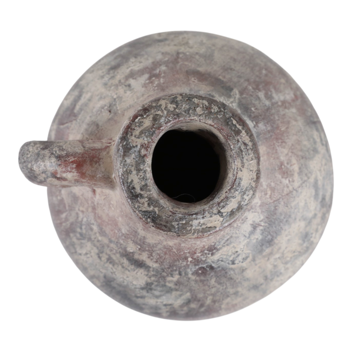 8.25” Terracotta Curvy Bud Vase with Handle – Weathered 