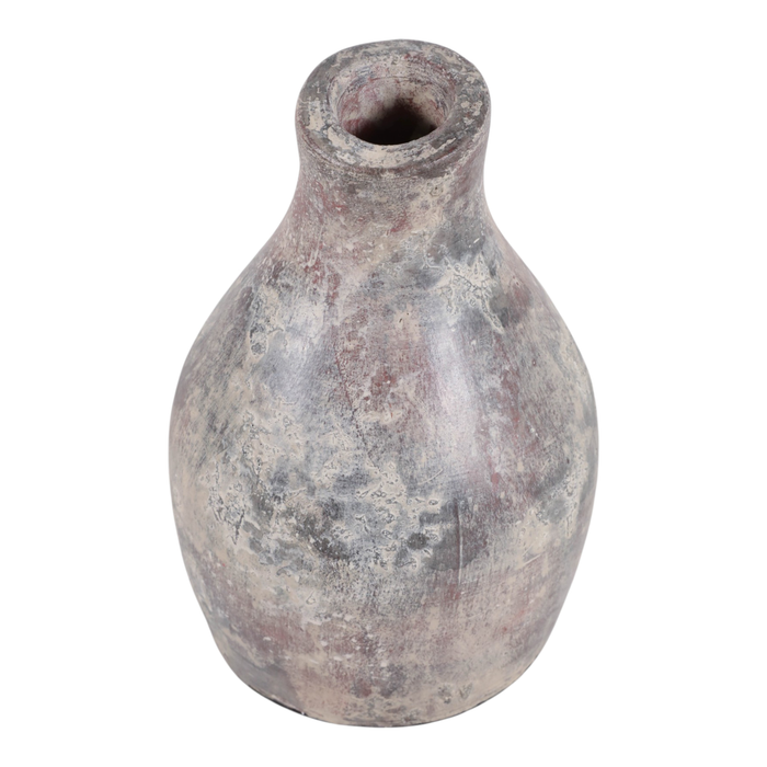 8.25” Terracotta Curvy Bud Vase with Handle – Weathered 