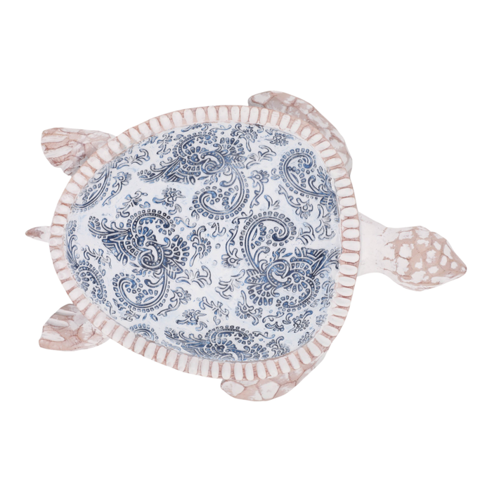 4” Paisley Print Turtle in Shell – Light Blue