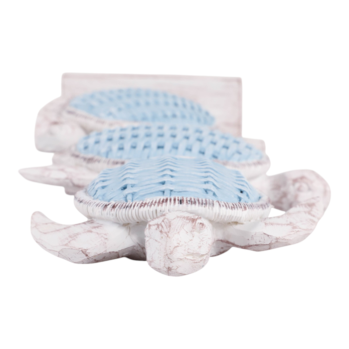 15.75” Vertical Stack of Turtles – Light Blue