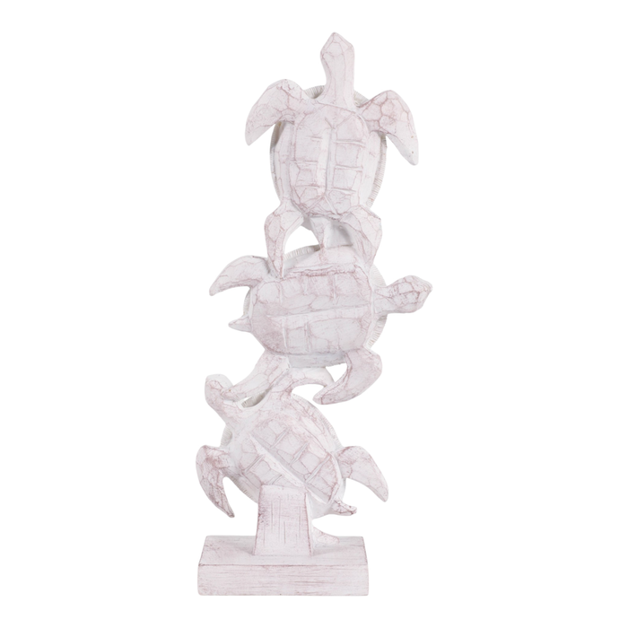 15.75” Vertical Stack of Turtles – Light Blue