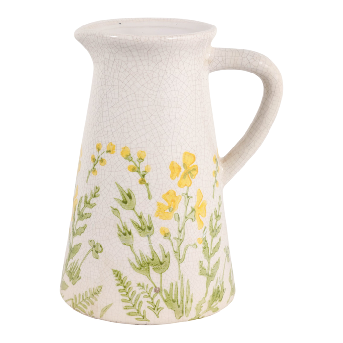 10” Ceramic Flower Field Pitcher – Multi-Colour