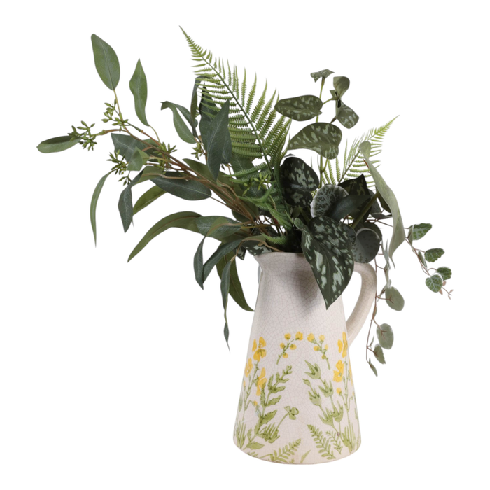 10” Ceramic Flower Field Pitcher – Multi-Colour