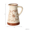 9.75” Ceramic Hand Painted Flower Pitcher – Light Brown | Pichet à fleurs de 9,75 po en céramique peinte à la main - brun clair