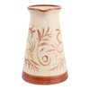 9.75” Ceramic Hand Painted Flower Pitcher – Light Brown | Pichet à fleurs de 9,75 po en céramique peinte à la main - brun clair