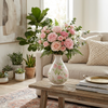 8.25” Ceramic Curved Cottage Vase – Multi-Colour  | Vase courbé Cottage de 8,25 po en céramique - multicolore