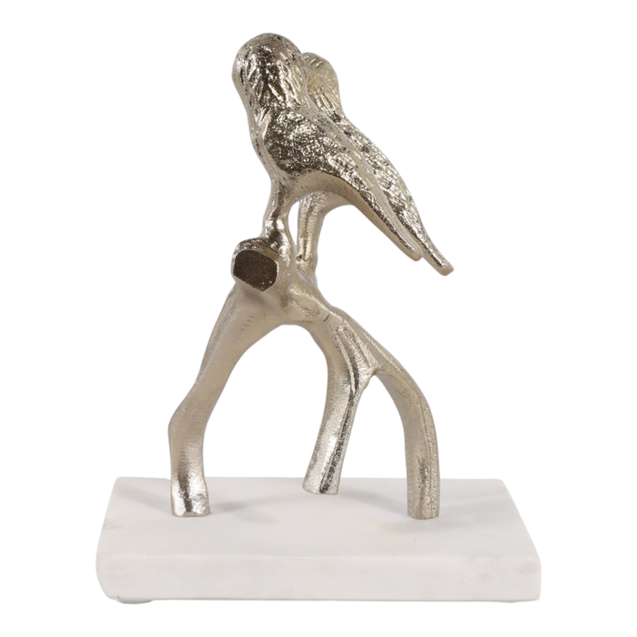 7.75” Birds on a Branch with Marble Base – Gold