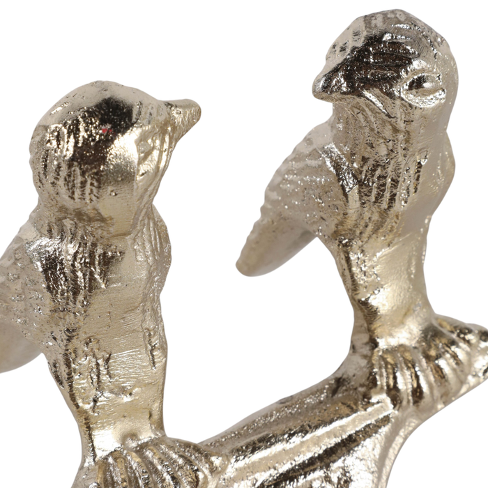7.75” Birds on a Branch with Marble Base – Gold