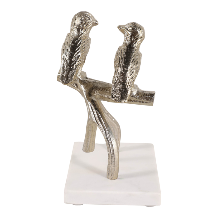 7.75” Birds on a Branch with Marble Base – Gold