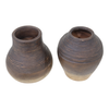 5.75” Set of 2 Terracotta Bud Vases with Grooved Lines – Sand  | Ensemble de 2 vases à fleurs de 5,75 po en terre cuite avec rainures - sable