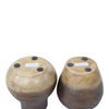 5.75” Set of 2 Terracotta Bud Vases with Grooved Lines – Sand  | Ensemble de 2 vases à fleurs de 5,75 po en terre cuite avec rainures - sable