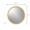Round Gold Beaded Mirror | Miroir rond doré à effet perlé