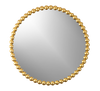 Round Gold Beaded Mirror | Miroir rond doré à effet perlé