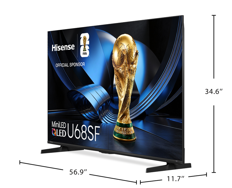 Hisense 65\" U68SF Mini-LED QLED 4K UHD AI TV (65U68SF)
