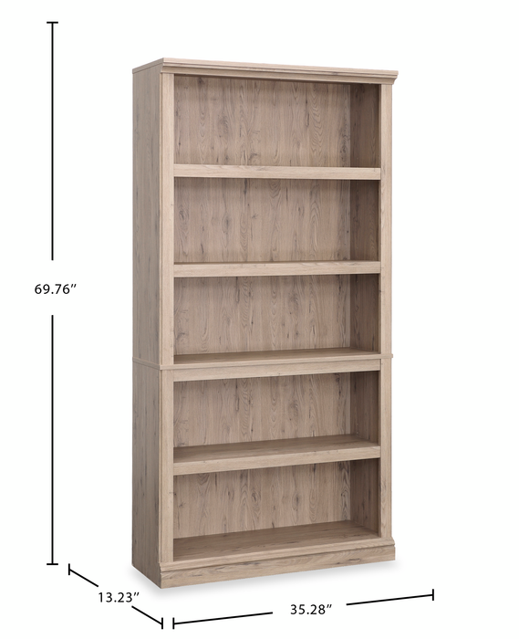 Alcott 35.28” 5-Shelf Bookcase with 3 Adjustable Shelves - Pacific Maple