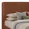 Alix Upholstered Platform Bed in Brown Fabric – King Size | Lit plateforme rembourré Alix en tissu brun - format très grand lit