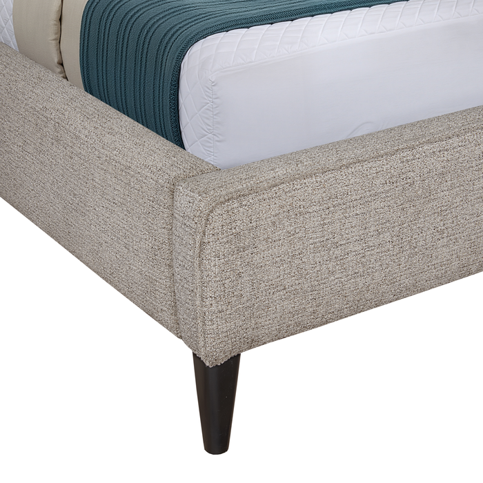 Alix Upholstered Platform Bed in Grey Fabric – King Size 