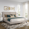 Alix Upholstered Platform Bed in Grey Fabric – King Size  | Lit plateforme rembourré Alix en tissu gris - format très grand lit