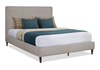 Alix Upholstered Platform Bed in Grey Fabric – Queen Size  | Lit plateforme rembourré Alix en tissu gris - format grand lit