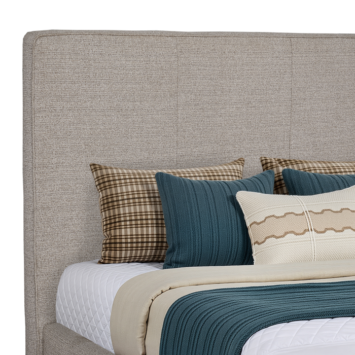 Alix Upholstered Platform Bed in Grey Fabric – Queen Size 