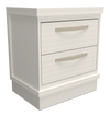 Alpine Bedside 2-Drawer Nightstand with USB-C Port, 22"W x 25"H, Made in Canada – White