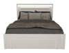 Alpine Panel Bed with Headboard & Frame, LED, Made in Canada, White - Queen Size