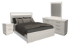 Alpine 6pc Bedroom Set with Panel Bed, Dresser, Mirror & Nightstand, White - Queen | Ensemble de chambre à coucher Alpine 6 pièces avec lit à panneaux, commode, miroir, table de nuit et éclairage, blanc - grand lit