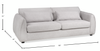 Made in Canada Annex 90” Fabric Sofa with Accent Pillows - Grey | Sofa Annex de 90 po fabriqué au Canada en tissu avec coussins décoratifs - gris