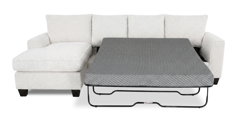 Made in Canada Customizable Sofa Lab Arc Fabric Left-Facing Sofabed Sectional - Teddy Snow