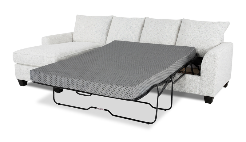 Made in Canada Customizable Sofa Lab Arc Fabric Left-Facing Sofabed Sectional - Teddy Snow