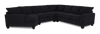 Made in Canada Customizable Sofa Lab Arc 4-Piece Left-Facing Sectional with Cuddler - Teddy Raven | Sofa sectionnel de gauche 4 pièces avec fauteuil enveloppant personnalisable Arc de Sofa Lab fabriqué au Canada en tissu - Teddy Raven