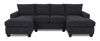 Made in Canada Customizable Sofa Lab Arc Fabric Double Chaise Sectional - Teddy Raven | Sofa sectionnel avec deux fauteuils longs personnalisable Arc de Sofa Lab fabriqué au Canada en tissu - Teddy Raven
