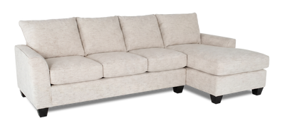 Made in Canada Customizable Sofa Lab Arc Fabric Right-Facing Sofabed Sectional - Chenille White | Sofa-lit sectionnel de droite personnalisable Arc de Sofa Lab fabriqué au Canada en tissu - Chenille White