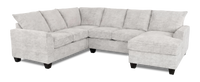 Made in Canada Customizable Sofa Lab Arc 3 Piece Right-Facing Fabric Sectional with Chaise – Plush Oyster 