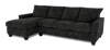 Made in Canada Customizable Sofa Lab Arc Fabric Left-Facing Sofabed Sectional - Plush Charcoal | Sofa-lit sectionnel de gauche personnalisable Arc de Sofa Lab fabriqué au Canada en tissu - Plush Charcoal