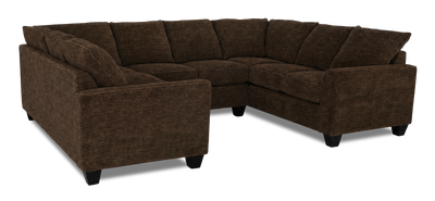 Made in Canada Customizable Sofa Lab Arc U-Shaped Sectional - Plush Chocolate | Sofa sectionnel en U personnalisable Arc de Sofa Lab fabriqué au Canada en tissu - Plush Chocolate