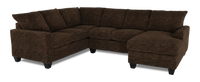 Made in Canada Customizable Sofa Lab Arc 3 Piece Right-Facing Fabric Sectional with Chaise – Plush Chocolate 